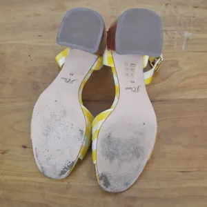 J Crew Strappy Stipe Sandal Style Heels Size 9.5 thumbnail 3