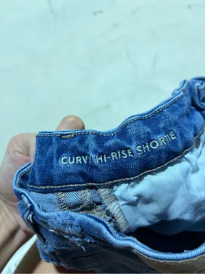 American Eagle Outfitters curvy hi-rise shortie Distressed Blue Denim Short 00 thumbnail 9