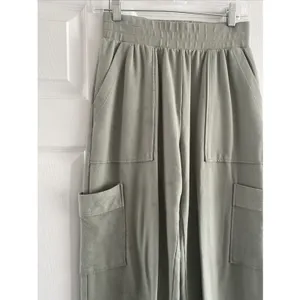 Shore High‎ Rise Cargo Jogger Sage Green Cotton Blend Utility Pants Size XS USA thumbnail 2