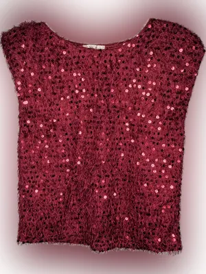 Easel Los Angeles Red Sequin Top thumbnail 1