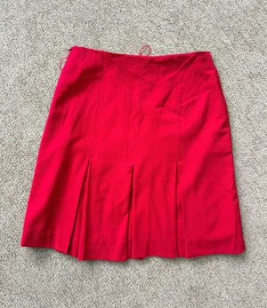 Worthington Pleated Red Skirt Size 6 thumbnail 2