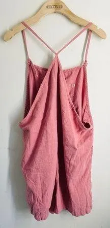 BDG Linen Blend Pink Romper Overalls size L thumbnail 2