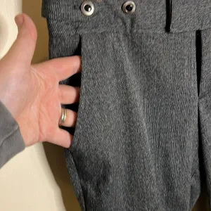 Vintage Arden‎ B Cropped Herringbone Gray Trousers Y2K Steampunk Size 4 EUC thumbnail 4