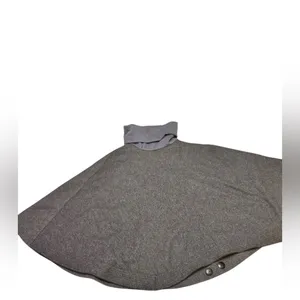 Synergy Organic Clothing Gray 100% Wool Cape Poncho Funnel Neck Small Minimalist thumbnail 7