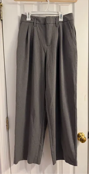 NWOT A New Day Gray Wide Leg Trousers Size: 4 Short thumbnail 1