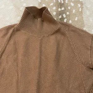 Anthropologie Maeve crystal mock neck oversized sweater in tan women’s size XS thumbnail 5
