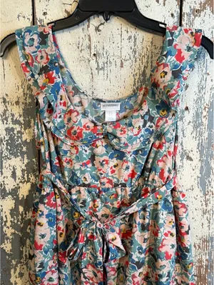 Motherhood Maternity floral sleeveless ruffle dress, size Large thumbnail 2