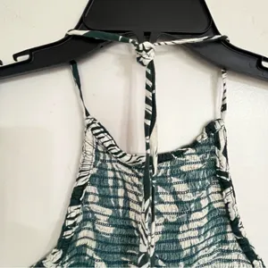 Women's Patrons of Peace Green‎ Leaf Floral Smocked Halter Top Size Small thumbnail 6