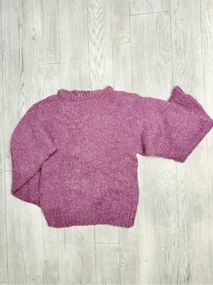 Vintage hand made knit crochet long sleeve sweater small / medium thumbnail 4