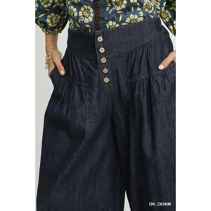 Umgee Stone Washed Wide-Leg Button-Front Culottes -‎ Large thumbnail 4