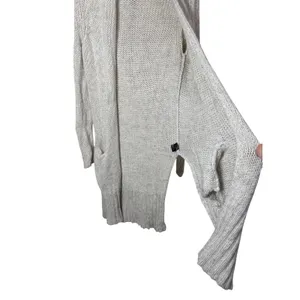 360 Cashmere‎ Wool Blend Open Front Cardigan Oatmeal Grey Chunky Knit Small thumbnail 4