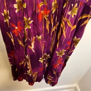 Vintage Caribou Women's Size Medium Sleeveless Dress Purple Tropical Floral 6203 thumbnail 5