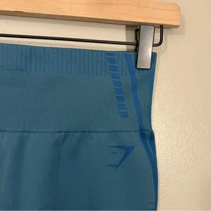 Gymshark Geo Seamless 7/8 Leggings Teal Blue thumbnail 3
