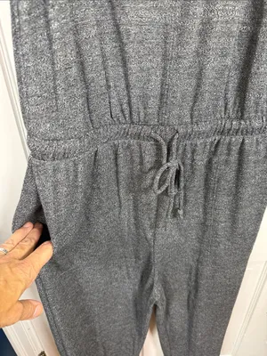 Free People Beach Bicoastal Gray Sleeveless Drawstring Jumpsuit W2528 Sz M thumbnail 5