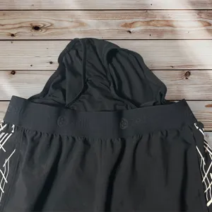 Zella Lined Athletic Shorts Black‎ Running Gym Activewear Drawstring Logo Medium thumbnail 4