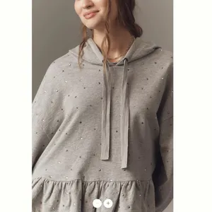 Anthropologie Pilcro Drop-Shoulder Flounce Hoodie thumbnail 3