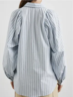 Rails Livy Shirt - Hampton Stripe Blue & White Pinstriped Button Down Shirt thumbnail 8