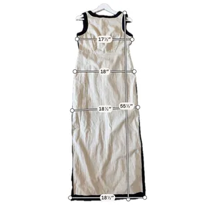 Commense NWT linen blend contrast maxi dress size M Tan Size M thumbnail 6