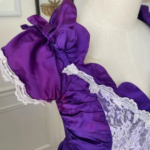 Vintage 80s Zum Zum Purple Little Bo Peep Prom Dress M 8 10 thumbnail 4