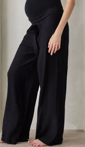 🌟 Bumpsuit 🌟 The Realxed Drawstring Poplin Wide Leg Pant Black Sz S thumbnail 1