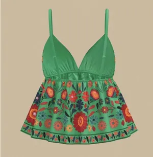 Maeve Anthropologie Floral Babydoll Cami Tank Top Small Boho Tropical NWT thumbnail 5
