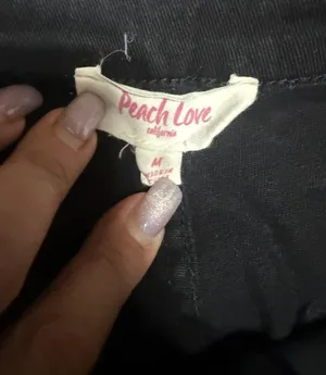 Peach Love Black flare jeans #y2kfashion thumbnail 3