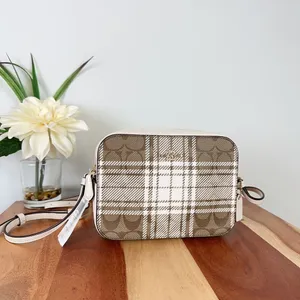 NWT Coach Mini Camera‎ Bag In Signature Canvas With Hunting Fishing Plaid Print thumbnail 2