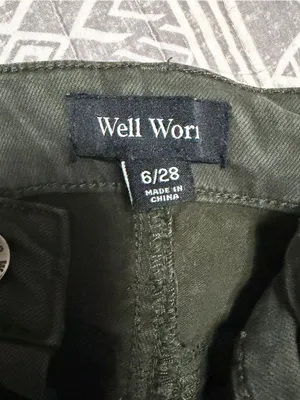 Well Worn Olive Cargo Pants Womens 6/28 Utility Stretch Straight Leg Green thumbnail 5