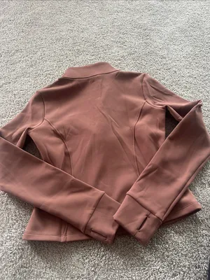 By Day By Night boutique brown athletic warm zip up jacket size XL NWT thumbnail 4