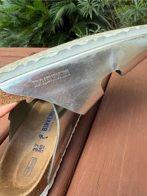 Birkenstock Arizona Metallic Silver Soft Footbed Sandals 37 US 6.5 $154 thumbnail 10