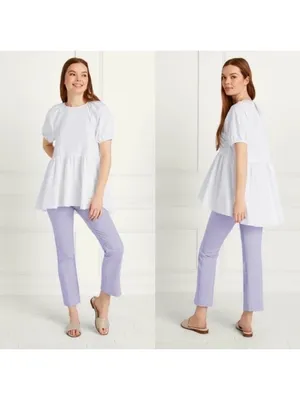 NWT Hill House Home The Francesca Peplum Top in White Cotton Women’s XS thumbnail 14