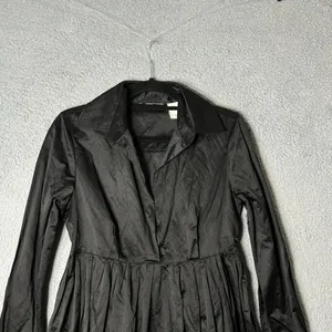 Womens Dress S Black Long Sleeve Collared Witchy Dark Moody Mystical‎ Pleated thumbnail 4