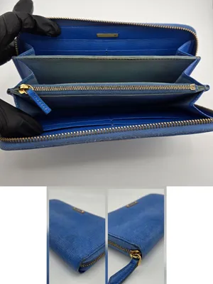 Fendi Royal Blue Zip Around Leather Wallet thumbnail 8