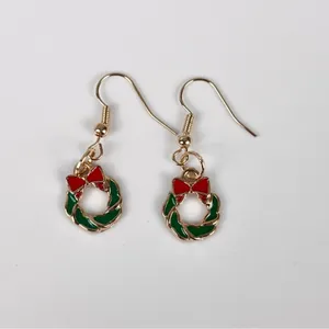 3 Pairs of Christmas Hook Earrings, Wreath, Santa Claus, New! thumbnail 5