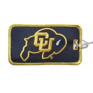 CU Boulder University Buffalos Luggage Tag Embroideted Black Yellow Logo Travel thumbnail 1