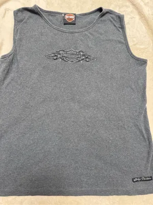 Harley Davidson Gray Tank Top XL Vintage Biker thumbnail 1