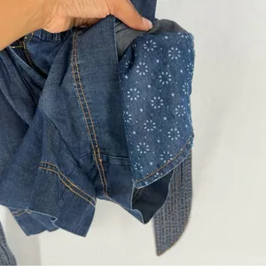 Pilcro by Anthropologie Blue Chambray Denim Tie‎ Waist Wrap Bodice V-Neck Romper thumbnail 12
