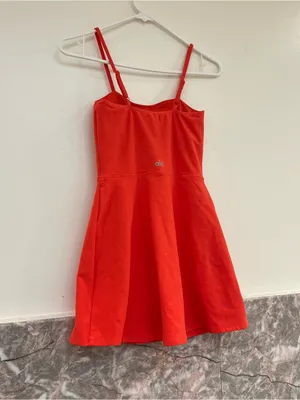 Alo Yoga Alosoft Courtside Tennis Dress Red Hot Summer Size XS thumbnail 4