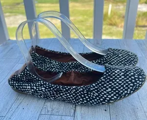 Lucky Brand Shoes Emmie Ballet Flats Women’s Size 8M Black Cream Print Fabric thumbnail 1