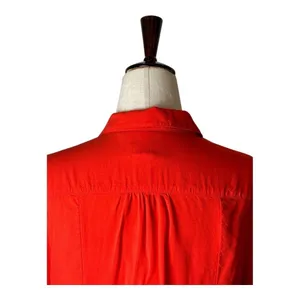 Maeve Anthropologie Shirt Women 4 Red Collared‎ Button Down Tie Front Top Preppy thumbnail 5