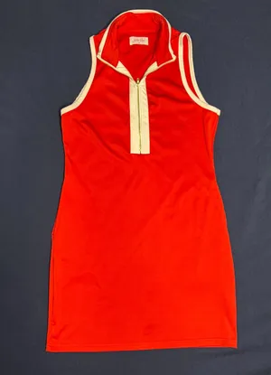 Jess Lea Red & White Quarter-Zip Sleeveless Mini Dress Size S thumbnail 2