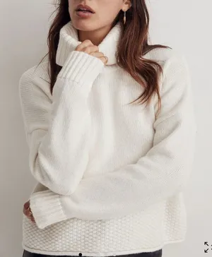 Madewell Sadler Turtleneck Ivory Sweater Size Medium NWOT thumbnail 1