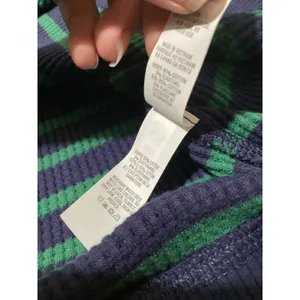 OFFLINE by Aerie Womens Waffle Knit Striped Oversized Top Navy Green Medium thumbnail 5