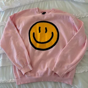Sweet Claire SMILEY FACE PINK SWEATSHIRT thumbnail 1
