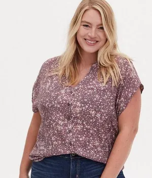 Torrid Purple Lindsay Button-Front Dolman Top Size 3 or 3X or 22-24 thumbnail 1