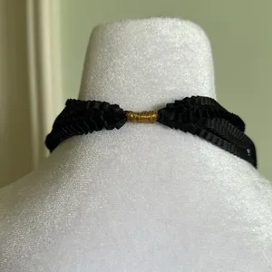 Black Crinkle Material Long Adjustable Necklace thumbnail 6