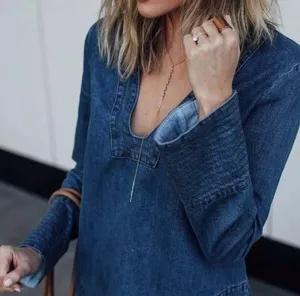 Free People denim tunic thumbnail 1