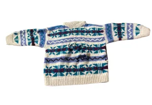 Vintage 90s Distressed Chunky Knit Sweater 🔥 Blue thumbnail 1
