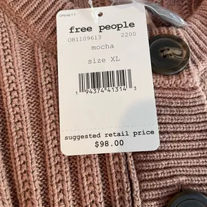 Free People ALL YOURS Cardigan in Mocha never worn thumbnail 4