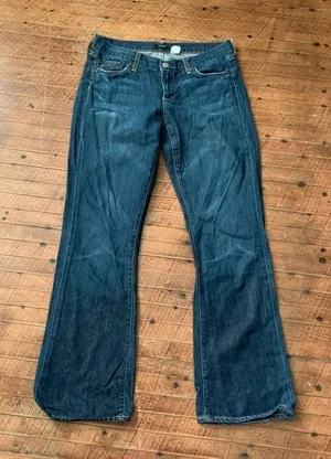 J Crew dark wash western bootcut normcore 4 short jeans thumbnail 1